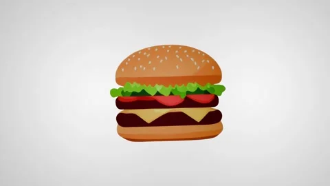 Animation of a moving burger on a white background Stock Footage 282365088