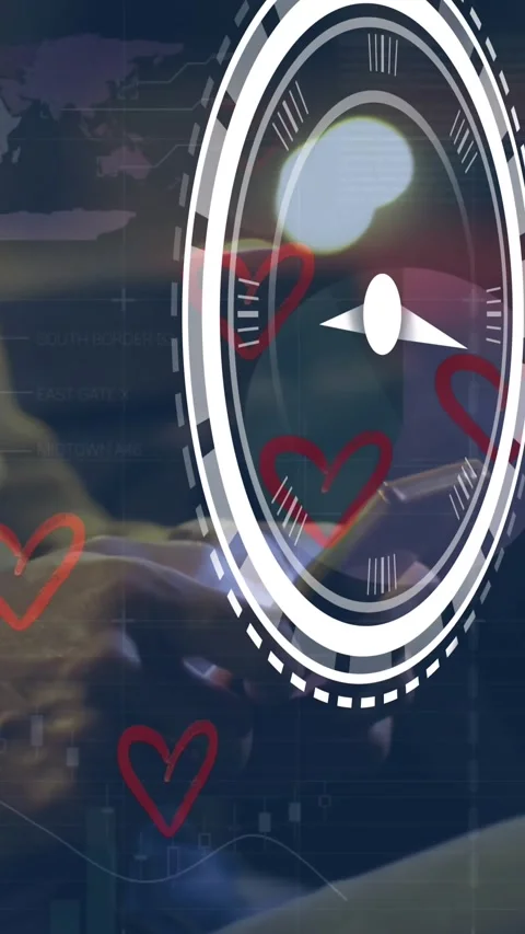 Animation of moving clock and data processing over african american man using Stock Footage 343083985