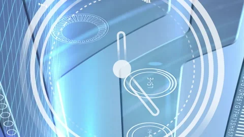 Animation of moving clock over digital i... | Stock Video | Pond5