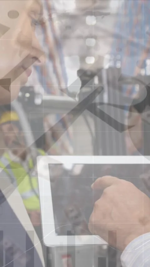 Animation of moving clock over diverse female and male businesspeople in Stock Footage 343027779