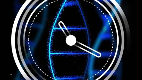 Animation of moving clock over dna stran... | Stock Video | Pond5