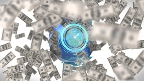 Animation of moving cogs over vr icons Stock Footage 328311075