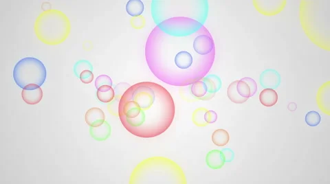 Animation of moving colorful bubbles on a white background Stock Footage 64730265