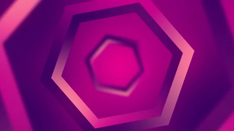 Animation of moving concentric purple hexagons Stock Footage 164889758