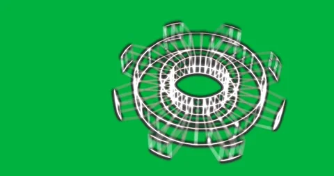 Animation of moving digital model of cog on transparent background Video stock 318052679