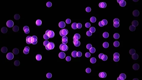 Animation of moving group of geometrical objects in shape of cells Stock Footage 141137880