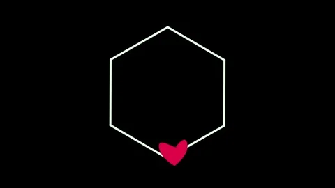 Animation of a moving heart along a polygon Stock Footage 341808728