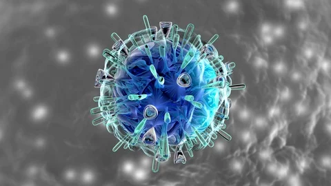 Animation of a moving HIV cell Stock Footage 94150067
