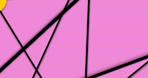Animation with moving lines and circle shapes linked together on pink background Stock Footage 236179521