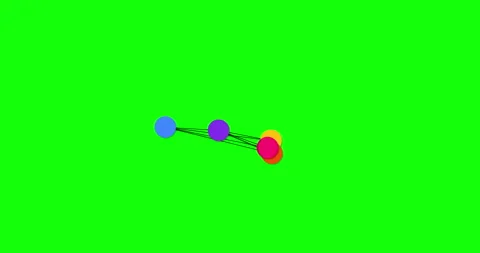 Animation with moving lines and circle shapes linked together. Abstract motion Stock Footage 241043240