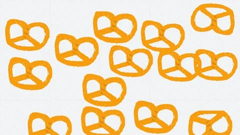 Animation of a moving pretzels. Stock Footage 153708219