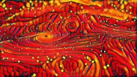 Animation of moving red and yellow liquid paint, digital art Stock Footage 276287977