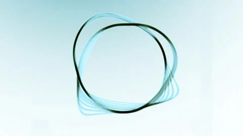 Animation with moving ring vibrations. Design. 3D ring in space with moving wave 스톡 일러스트