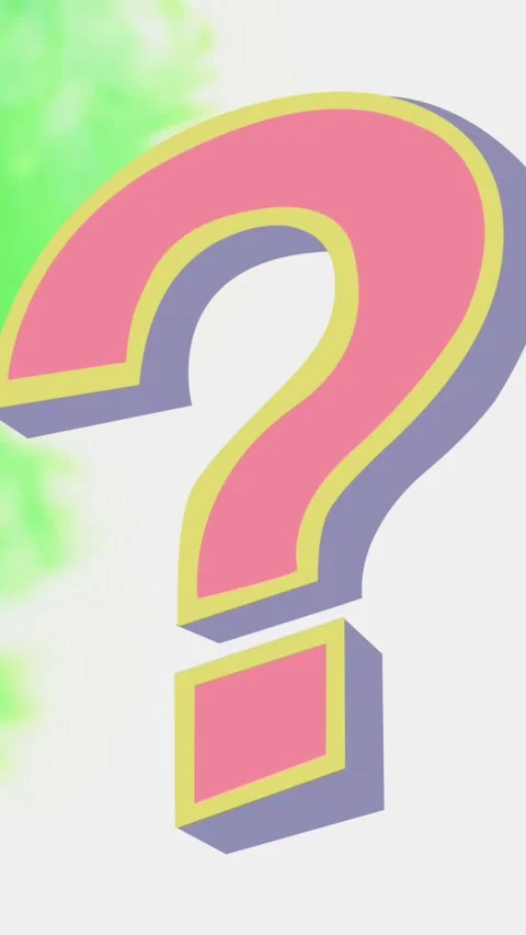 Animation of moving shapes and question mark on white background Video stock 319067459