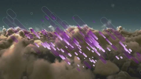 Animation of moving shapes over clouds | Stock Video | Pond5