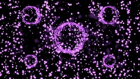 Animation with moving stream of bubbles and large circles. Design. Balls in 스톡 일러스트