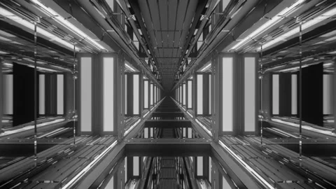 Animation of moving through highly refle... | Stock Video | Pond5