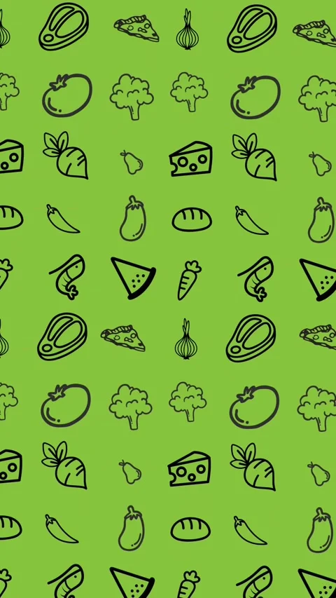 Animation of moving vegetables over green background Stock Footage 344244465