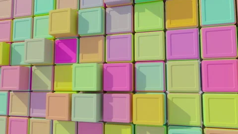 Animation of multi-colored boxes in random order Stock-Footage 262332140
