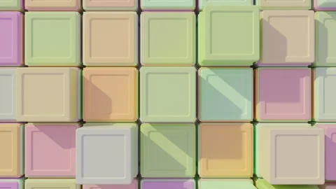 Animation of multi-colored boxes in random order Stock-Footage 262332162