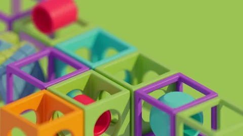 Animation of multi-colored boxes in random order Stock-Footage 262332252