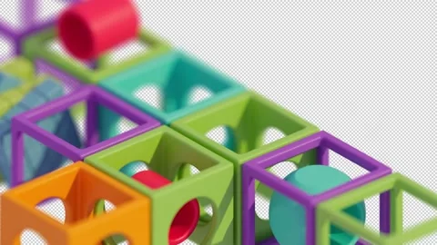 Animation of multi-colored boxes in random order Stock-Footage 262332269