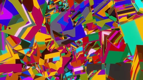 Animation of multi-colored cubes on a transparent background. Alpha channel. Stock Footage 160269781