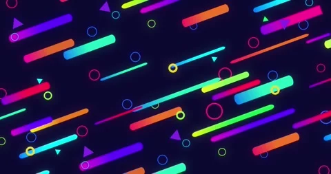 Animation multi-colored shapes that move up streaming across the screen Stock Footage 245430277
