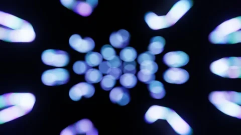 Animation of multi layered blue and purple defocused circles bokeh. 4k loop Stock Footage 300653902