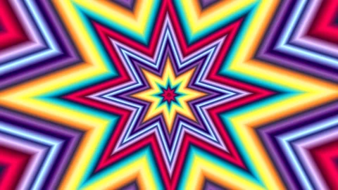 Animation of a multi-layered multi-colored star Stock Footage 138992600