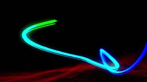 Animation of multicolored abstract pattern over dynamic wave pattern against Video stock 257068325