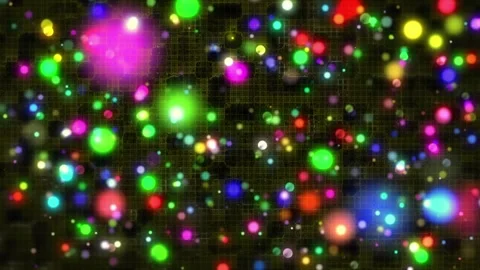 Animation of multicolored circles with bokeh effect and abstract pattern over Stock Footage 328519257