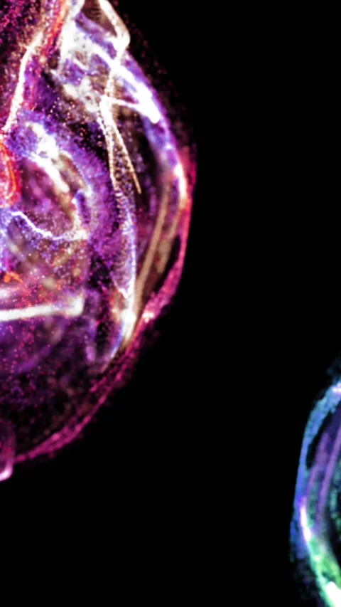 Animation of multicolored dots forming dynamic wave patterns against black Stock Footage 343955474