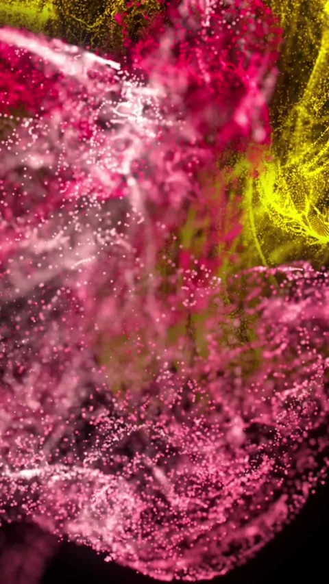 Animation of multicolored dots forming dynamic waves against black background Stock Footage 344525104