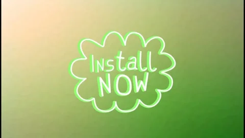 Animation of multicolored glowing install now text in cloud over gradient Stock Footage 330413077