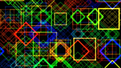 Animation of multicolored glowing rectangles Stock Footage 100197400