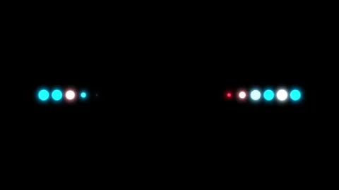 Animation of multicolored light circles on a black background Stock Footage 160555447