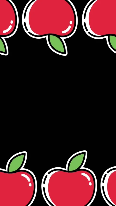 Animation of multiple apple icons on black background Stock Footage 344331972