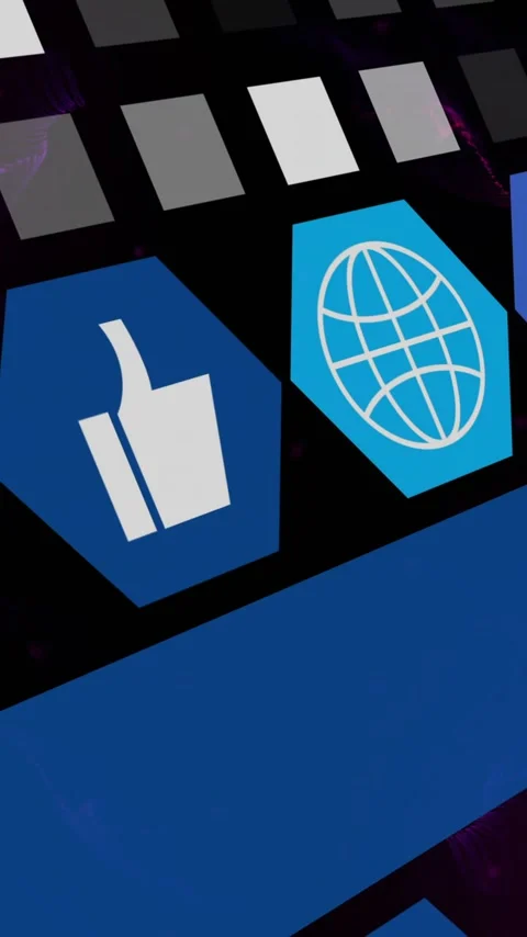 Animation of multiple application icons and illuminating squares against black Stock Footage 323577866