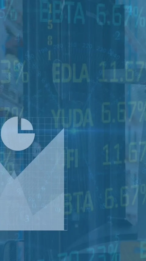 Animation of multiple application icons over trading board against parked Stock Footage 344803195