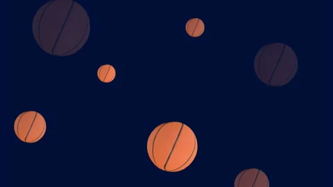 Animation of multiple basketballs on blu... | Stock Video | Pond5