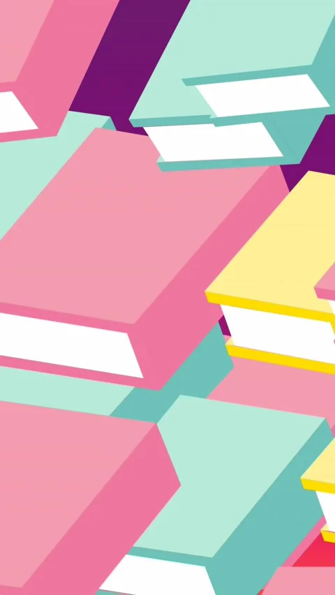 Animation of multiple book icons floating against copy space on purple gradient Stock Footage 344244026