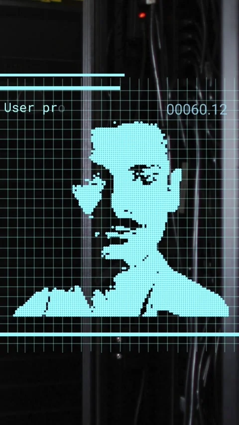 Animation of multiple changing profile icons against close up of a computer Stock Footage 344803120