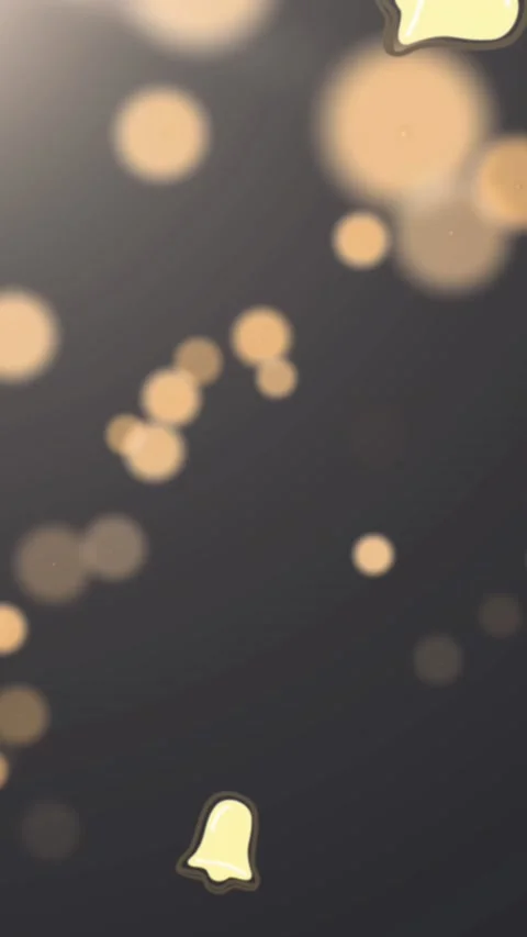 Animation of multiple christmas bell icons and spots of light against grey Stock Footage 344765726