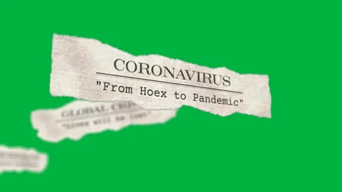 Animation of multiple coronavirus crisis torn headline texts floating over Stock Footage 325565571