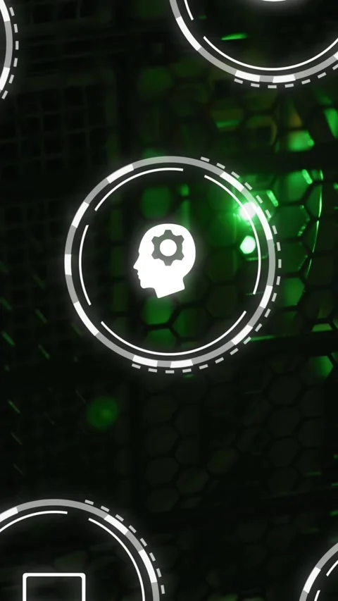 Animation of multiple digital icons against close up of a computer server Stock Footage 344402779