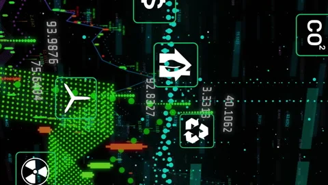 Animation of multiple digital icons and financial data processing against black 스톡 동영상 312944825