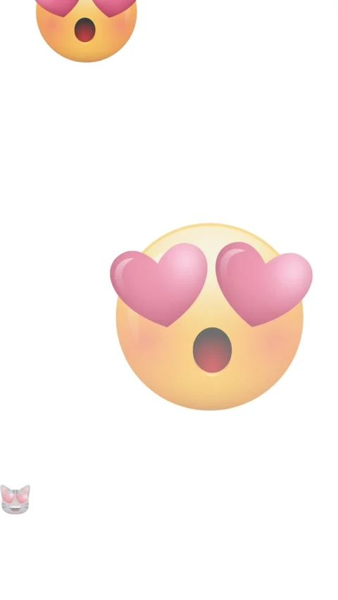 Animation of multiple emoji icons with heart eyes on white background Stock Footage 342004379