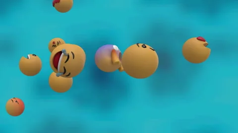 Animation of multiple falling emojis on ... | Stock Video | Pond5