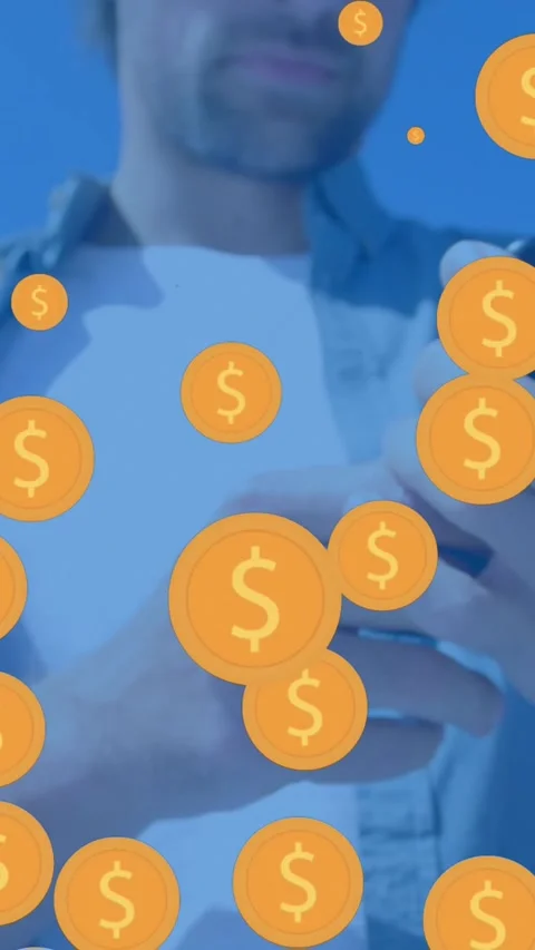 Animation of multiple falling emojis on multiple balloons multiple globe Stock Footage 323151195